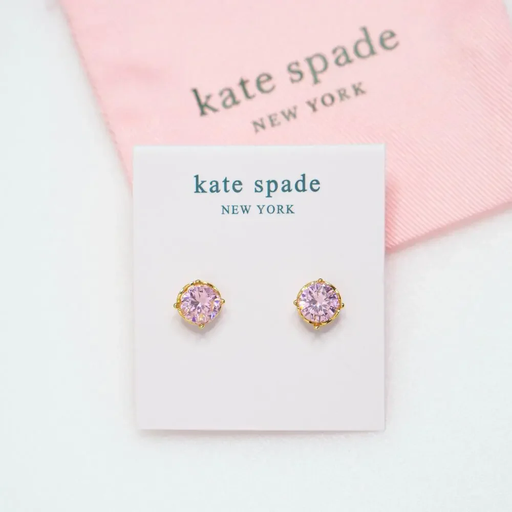 Kate Spade That Sparkle Round Crystal Earrings Pink - Picture 5 of 6